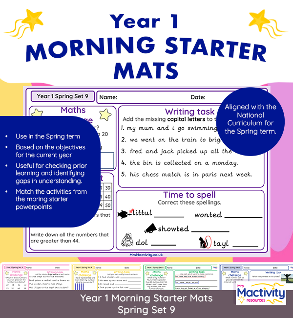 Year 1 Morning Starter Mats Spring Term Set 9 preview