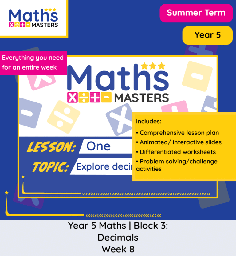 Year 5 decimals sequences and powers of 10 lesson pack