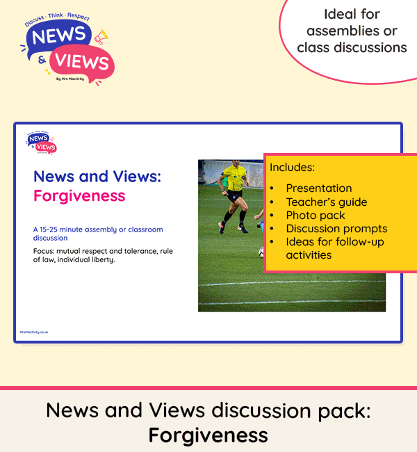 News and Views forgiveness and Rosh Hashanah assembly and discussion pack for EYFS, KS1 and KS2