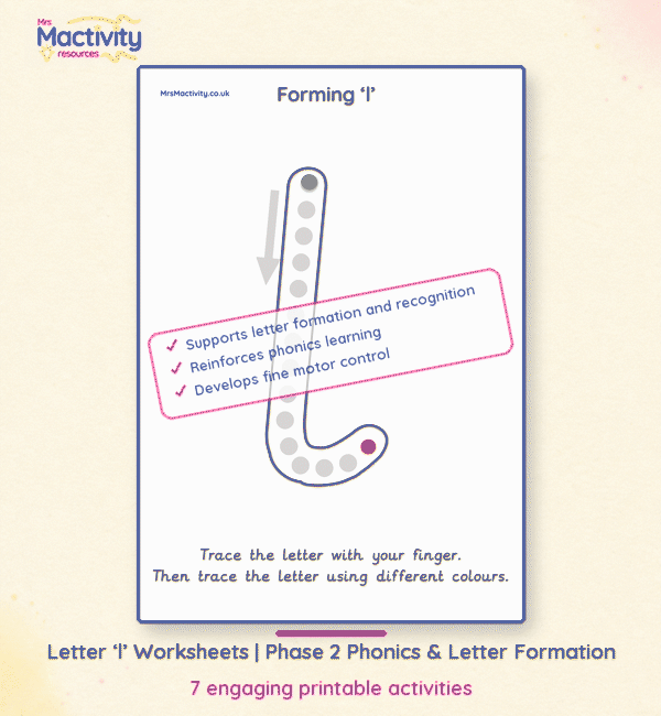 letter L worksheets