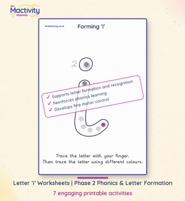 Letter i worksheets