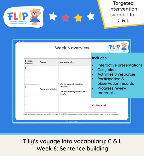 Tilly’s Voyage into Vocabulary Week 6 Reception vocabulary intervention